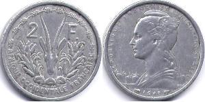 2 Franc French West Africa (1895-1958) Alluminio 