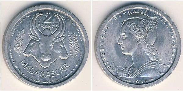 2 Franc Madagascar Alluminio 