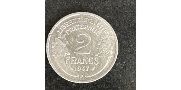 2 Franc Vichy France (1940-1944) Alluminio 