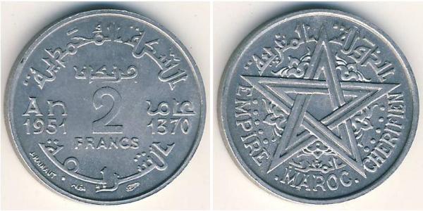 2 Franc Marruecos Aluminio 