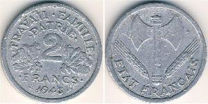 2 Franc Vichy France (1940-1944) Aluminio 