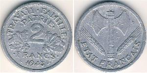 2 Franc Vichy France (1940-1944) Aluminio 