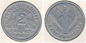 2 Franc Vichy France (1940-1944) Aluminio 