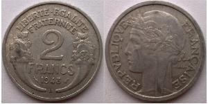 2 Franc Vichy France (1940-1944) Aluminio 