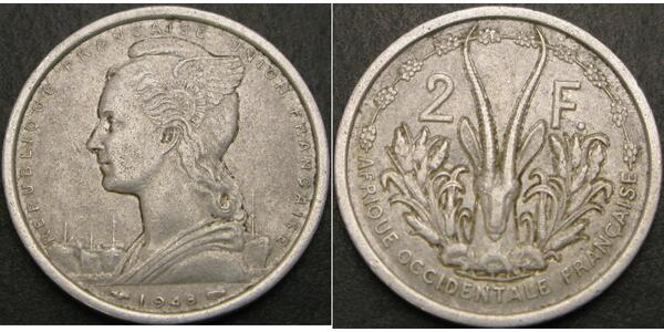 2 Franc French West Africa (1895-1958) Aluminium 