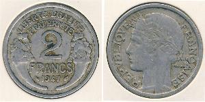 2 Franc Vichy France (1940-1944) Aluminium 