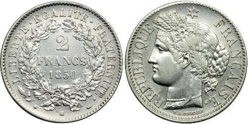 2 Franc Deuxième République (France) (1848-1852) Argent 