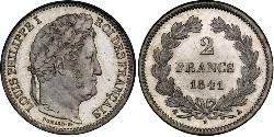 2 Franc Monarchie de Juillet (1830-1848) Argent Louis-Philippe I (1773 -1850)