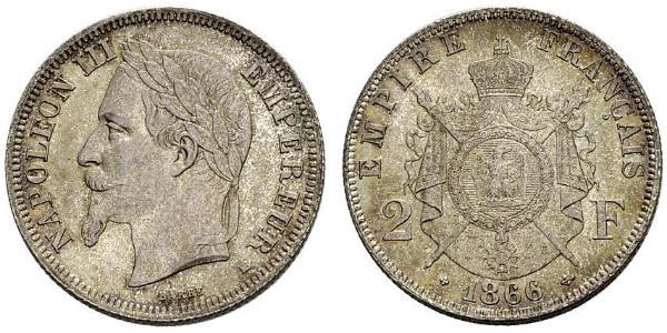 2 Franc Second Empire (1852-1870) Argent Napoleon III (1808-1873)