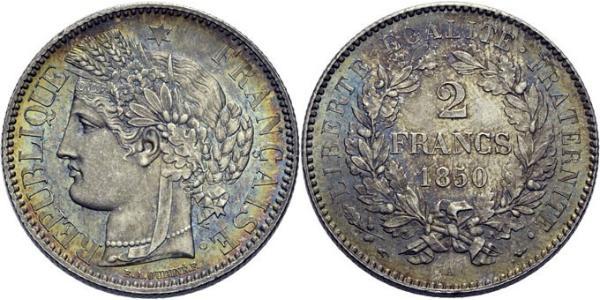 2 Franc Seconda Repubblica francese (1848-1852) Argento 