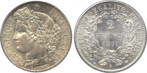 2 Franc Seconda Repubblica francese (1848-1852) Argento 
