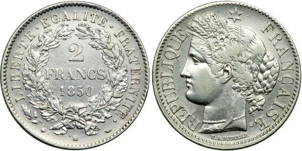 2 Franc Seconda Repubblica francese (1848-1852) Argento 