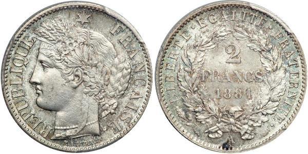 2 Franc Seconda Repubblica francese (1848-1852) Argento 