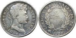 2 Franc Stati federali della Germania Argento Napoleone Bonaparte(1769 - 1821)