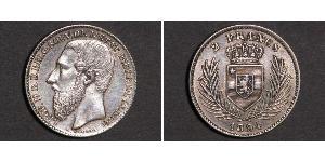 2 Franc Stato Libero del Congo (1885 - 1908) Argento Leopold II (1835 - 1909)