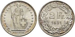 2 Franc Svizzera Argento 
