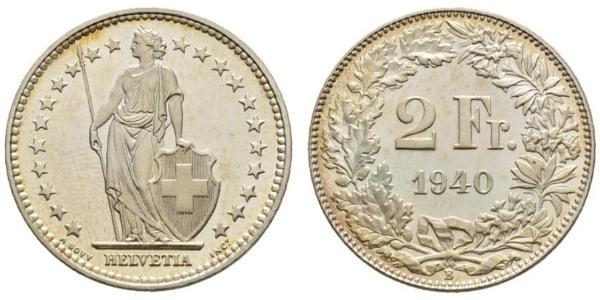 2 Franc Svizzera Argento 