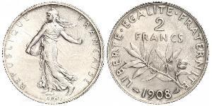 2 Franc Terza Repubblica francese (1870-1940)  Argento 