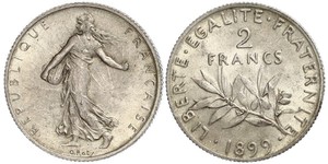 2 Franc Terza Repubblica francese (1870-1940)  Argento 