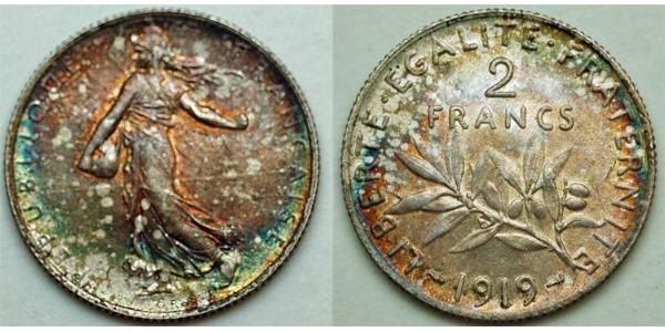 2 Franc Terza Repubblica francese (1870-1940)  Argento 