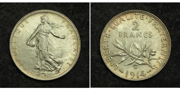 2 Franc Terza Repubblica francese (1870-1940)  Argento 