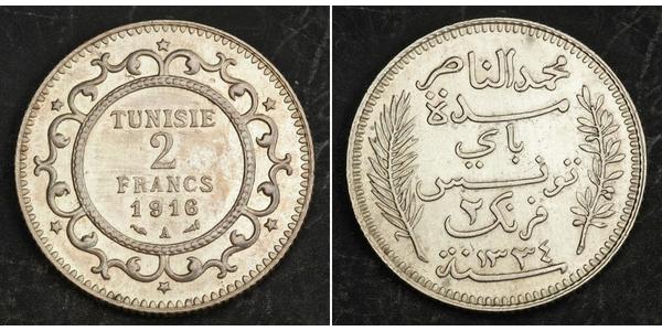 2 Franc Tunisia Argento 