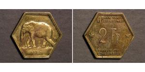 2 Franc Belgian Congo (1908 - 1960) Brass 