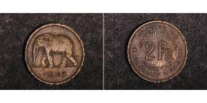 2 Franc Belgian Congo (1908 - 1960) Brass 