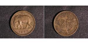 2 Franc Belgian Congo (1908 - 1960) Brass 