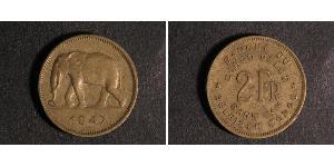 2 Franc Belgian Congo (1908 - 1960) Brass 