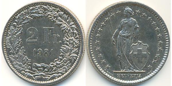 2 Franc Suisse Cuivre/Nickel 