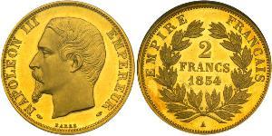 2 Franc Second French Empire (1852-1870) Gold Napoleon III (1808-1873)