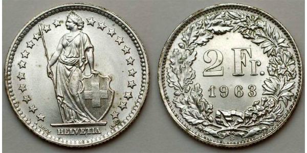 2 Franc Schweiz Kupfer/Nickel 