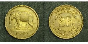 2 Franc Congo belge (1908 - 1960) Laiton 