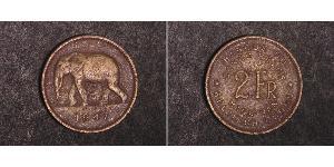 2 Franc Congo Belga (1908 - 1960) Latón 