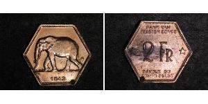 2 Franc Congo Belga (1908 - 1960) Latón 