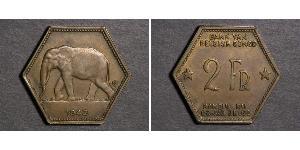 2 Franc Congo Belga (1908 - 1960) Latón 