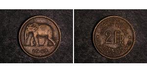 2 Franc Congo Belga (1908 - 1960) Latón 