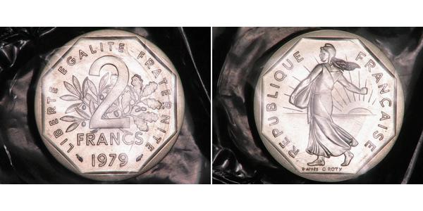 2 Franc French Fifth Republic (1958 - ) Nickel 