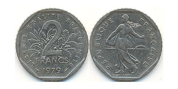 2 Franc Quinta República Francesa (1958 - ) Níquel 