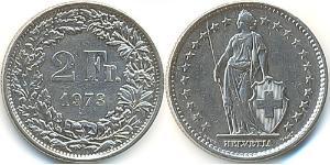 2 Franc Suiza Níquel/Cobre 