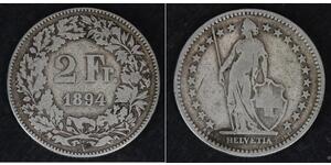 2 Franc Suiza Níquel/Cobre 