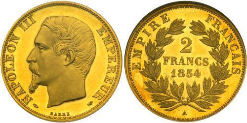 2 Franc Secondo Impero francese (1852-1870) Oro Napoleone III (1808-1873)