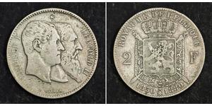 2 Franc Bélgica Plata Leopold II (1835 - 1909)