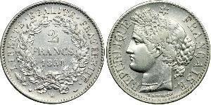 2 Franc Segunda República Francesa (1848-1852) Plata 