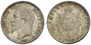 2 Franc Segundo Imperio francés (1852-1870) Plata Napoleon III (1808-1873)