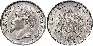 2 Franc Segundo Imperio francés (1852-1870) Plata Napoleon III (1808-1873)