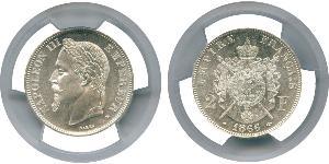 2 Franc Segundo Imperio francés (1852-1870) Plata Napoleon III (1808-1873)