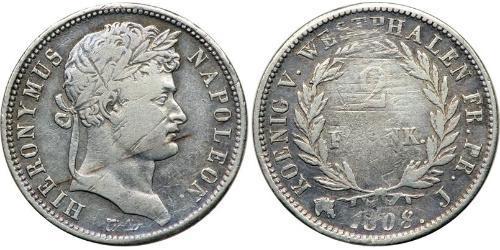 2 Franc States of Germany Plata Napoleón Bonaparte(1769 - 1821)