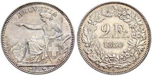2 Franc Suiza Plata 